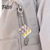 Creative Gifts for Stress Relief Dumpling Keycap Fidget Toy, Soft Squeeze Pendant with Keychain, Light Up Keychains Cute Bun Bag Charm Anxiety