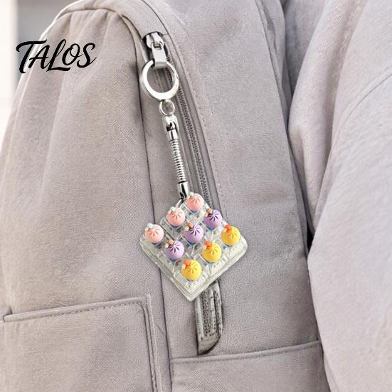 Creative Gifts for Stress Relief Dumpling Keycap Fidget Toy, Soft Squeeze Pendant with Keychain, Light Up Keychains Cute Bun Bag Charm Anxiety