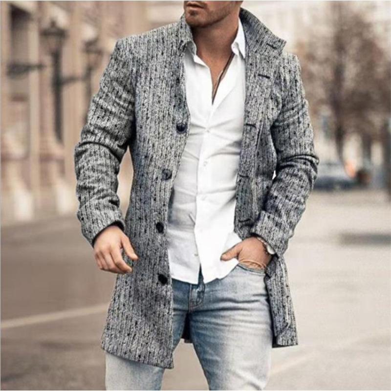 Nizi Men's Coat Medium and Long Woolen Coat