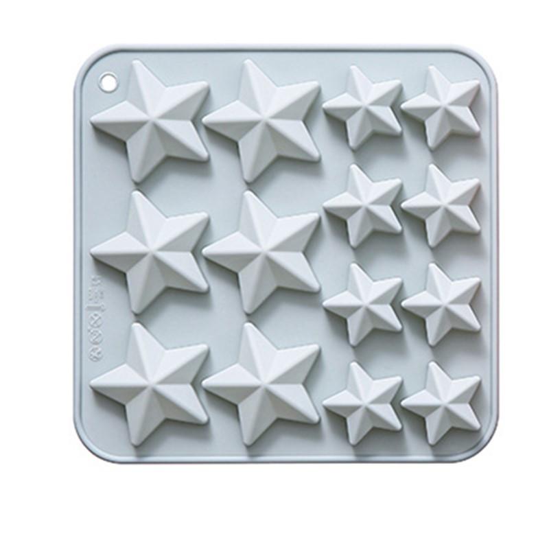 14-Cavity Five-Pointed Star Shape Silicone Chocolate Mold Creative Jelly Christmas Candy Diy Mold Ice Tray Dessert Baking Mold