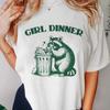 2025 Casual Style Women's Cute Raccoon 90s Clothing Women's Fun Cartoon Top Short Sleeved Summer Pattern Round Neck T-Shirt