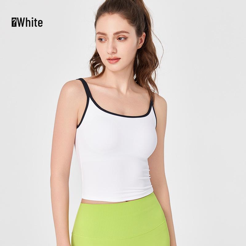 

NULS Pure Desire Spicy Color Block Double Shoulder Tank Top: Comfortable, Fashionable Sports Yoga Wear for Women. Small