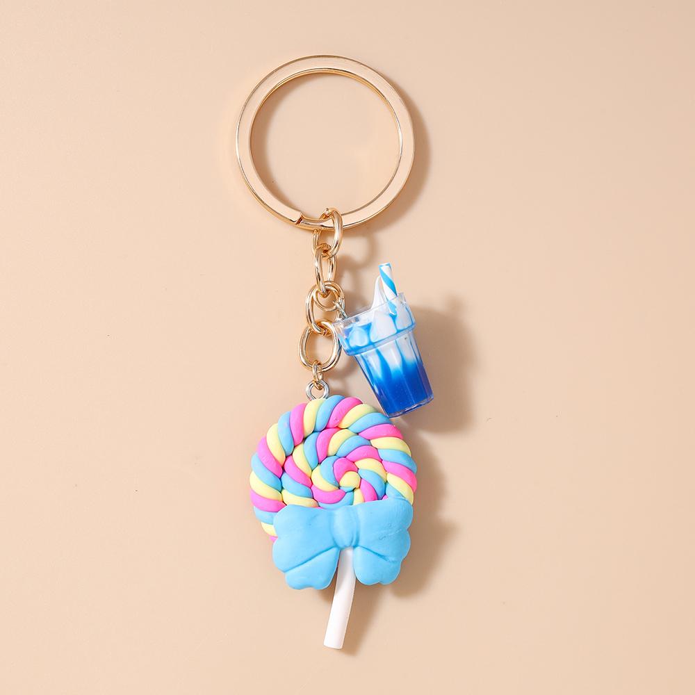 Pretty Resin Candy Lollipop Keychain Women Girls Juice Key Ring Pendants Handbag Decor DIY Key Chain Kid's Jewelry Gift