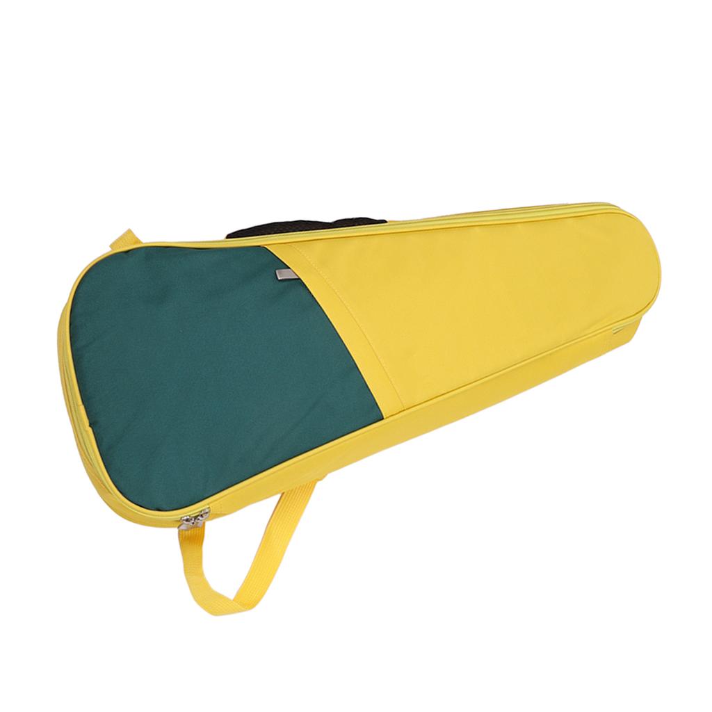 23in 24in Ukulele Case Oxford Cloth Waterproof Adjustable Shoulder Straps Ukulele Padded Bag Backpack Yellow Dark Green
