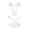 Set di Accessori Costume da Topo 1/3/4 Pezzi Costume di Halloween Costume da Vestire Orecchie da Topo Fascia Coda Gonna Tutù per Bambini Bambine