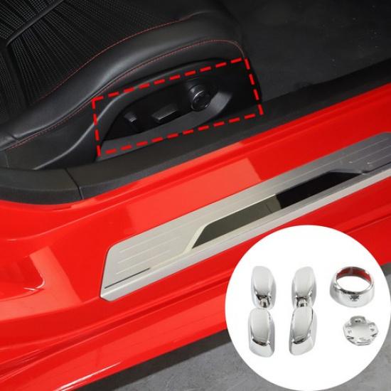 Silver ABS Seat Adjust Handle Button Cover Trim Fit for Corvette C8 20-25