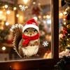 Decorative Window Stickers for Christmas Animals Static Stickers, Deer Bird Squirrel Hamster Snowflake Decals, Holiday Gifts Home Decor Easy
