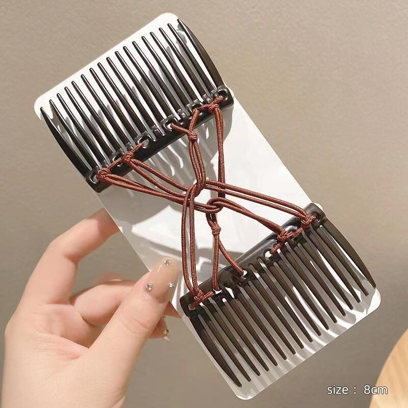 1Pc Disc Hair Clip for Women Vintage Creative Headwear Hair Combs Magic Hair Comb Elastic Rope Hair Clips Korean Styling Tools Black