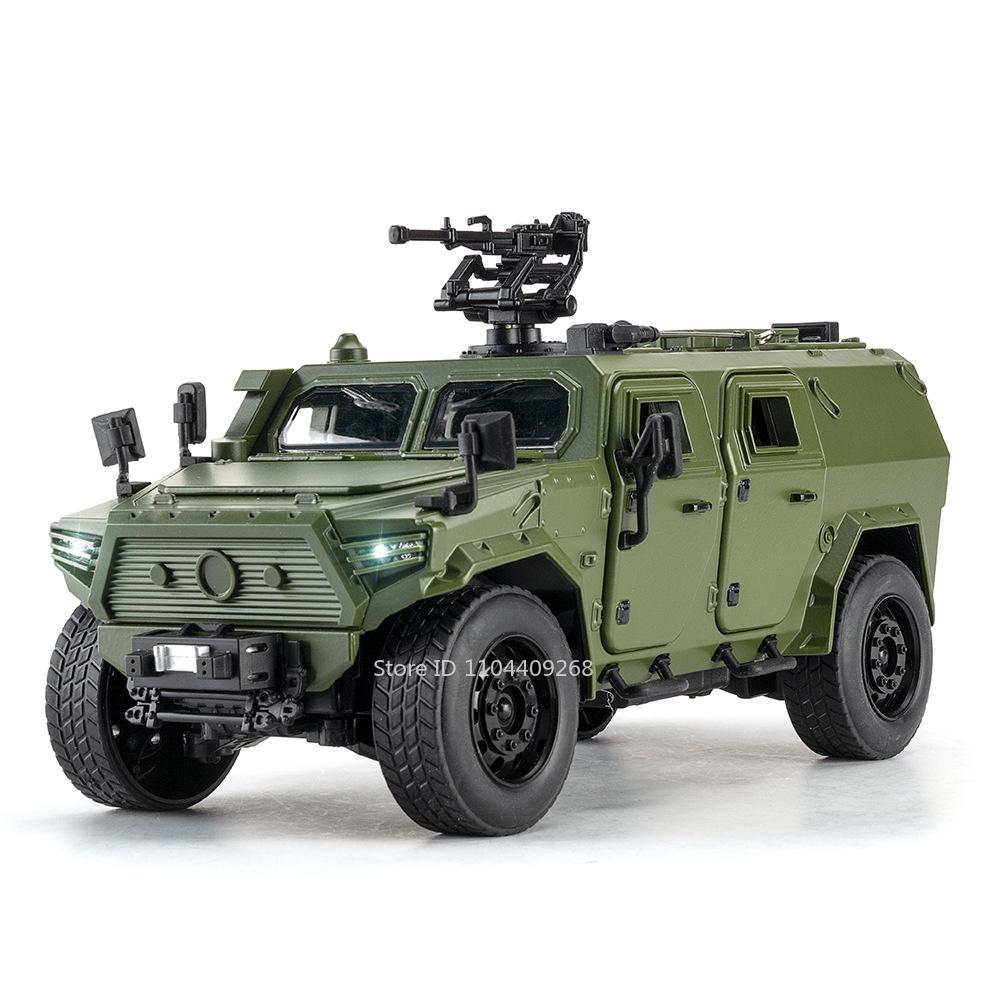

Large Size 1:18 Dongfeng Mengshi Car Model Toy Doors Opened Alloy Body Rubber Tires Military Off-Road Vehicles Gifts for Kids зелений