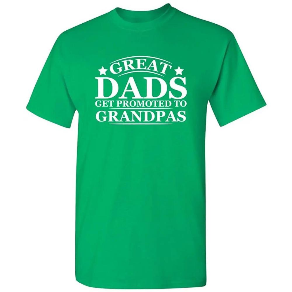 Great Dads Get Promoted To Grandpas Pops Mens Graphic Novelty Funny T Shirt