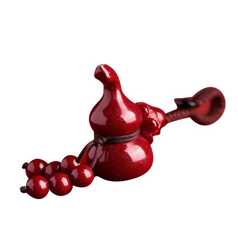 Cinnabar Lotus Gourd Zodiac Keychain Pendant