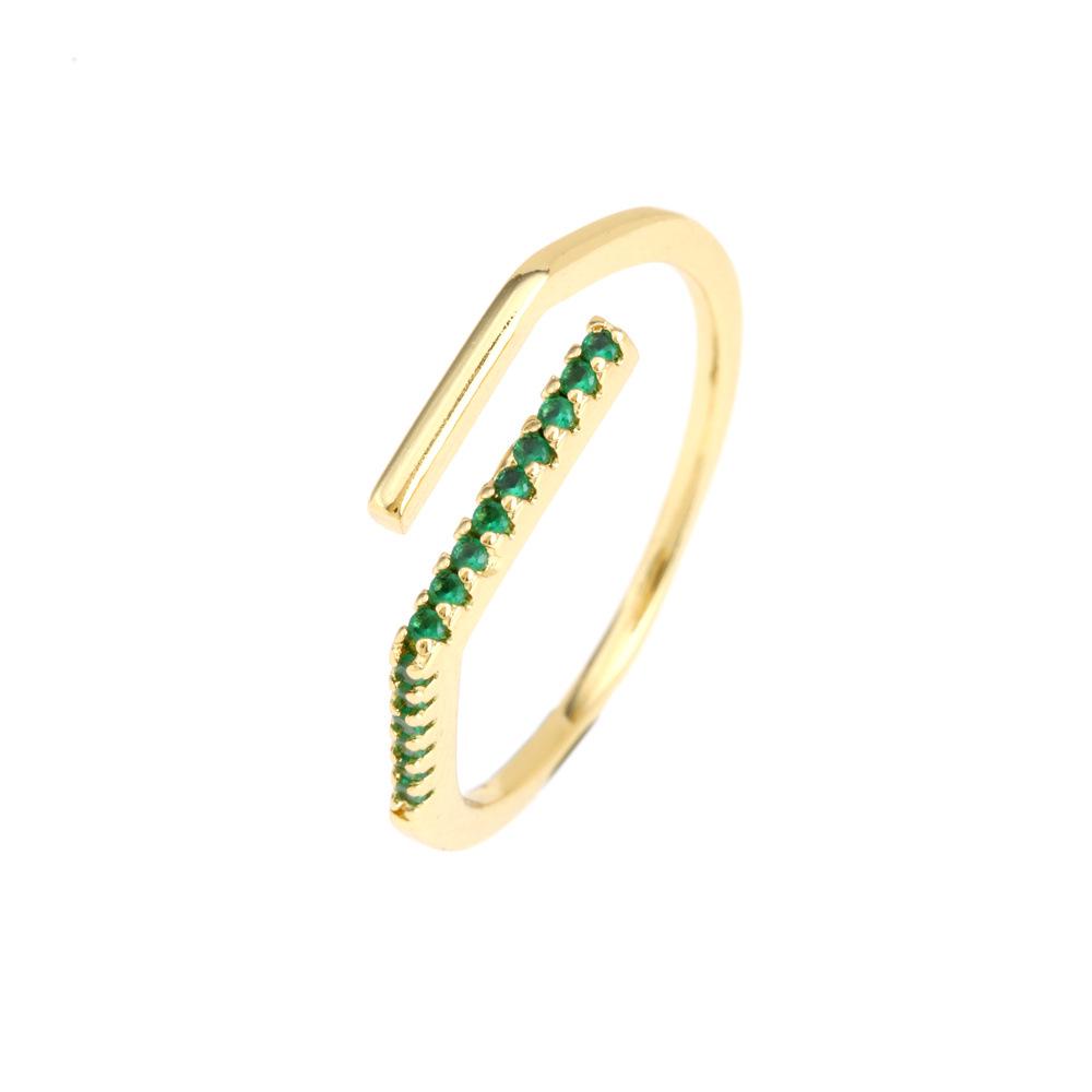 

2024 Women s Minimalist Geometric Zircon Ring - Gold-Plated Luxury Design Adjustable