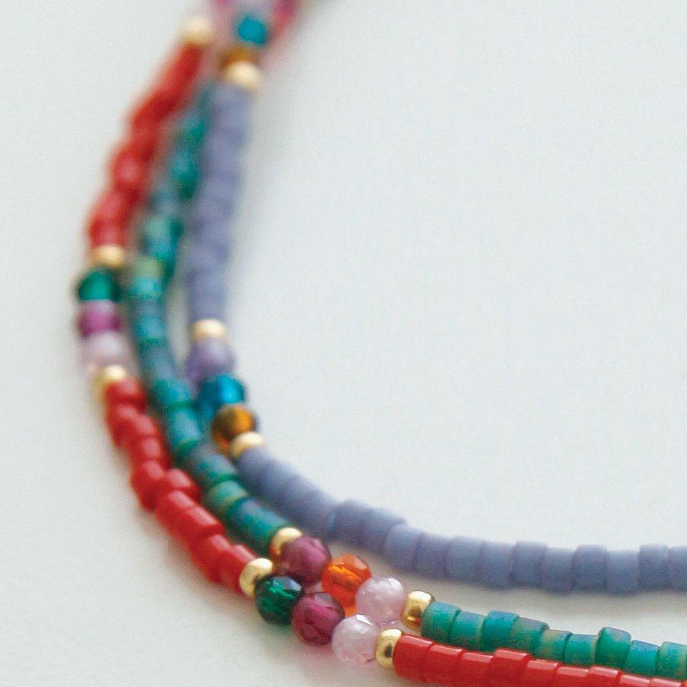 J.Lauren Color Seed Crystal Necklace N01225