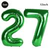 32 Inch Green Number Foil Balloons 0-9 Jungle Safari Theme Soccer Party Decor Kid Boy 1st Birthday Dinosaur Baby Shower Supplies