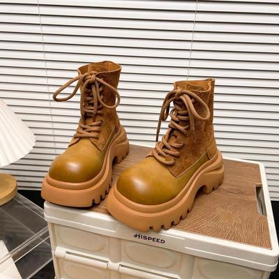 İngiliz Martin botları kadın yaz yeni retro küçük adam platform kısa botlar boy uzatan lokomotif ravent botları