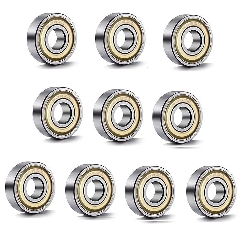 10 sztuk 608 ZZ Łożyska Kulkowe 608ZZ Metalowe Podwójnie Osłonięte Miniaturowe Kuliste Łożyska Głębokiego Rowka do Deskorolki 8mm X 22mm X 7mm