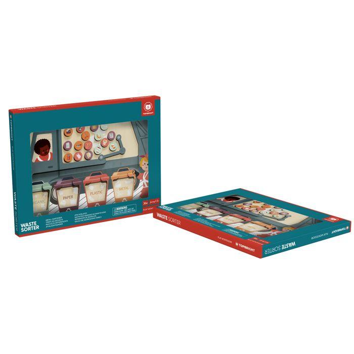 Montessori třídič odpadu - TOP BRIGHT - Magnetické bludiště - 3 roky - Kov - Papír - Plast