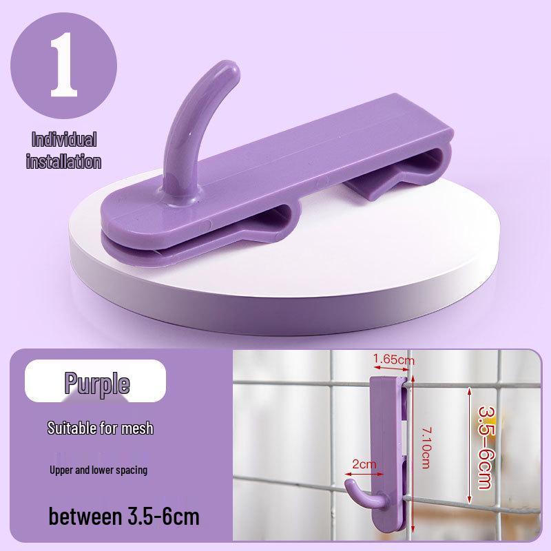Nail-Free Grid Panel Hook for Wire Mesh Shelves - No-Drill Wall Storage Hooks for Kindergarten Display