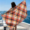 Autumn Tartan Beach Towel Ultra-fine Fiber Quick Drying Absorbent Beach Swimming Vacationvacation Essentials Gifts
