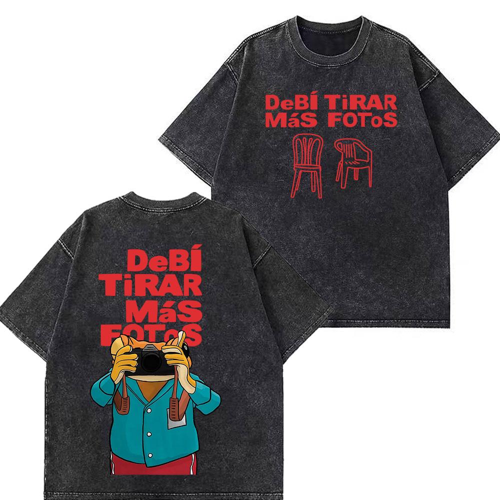 Rapper Bad Bunny Tour  Debi Tirar Mas Fotos DTMF Merch Tshirt Unisex Fashion  Summer ONeck Tee Hip Hop Vintage Washed Tshirts