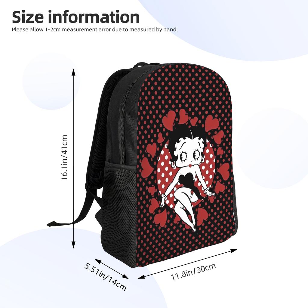 Cute B-Betty Boops Teenage Backpack Sports High School Work Daypack for Men Women Laptop Computer Shoulder Bag