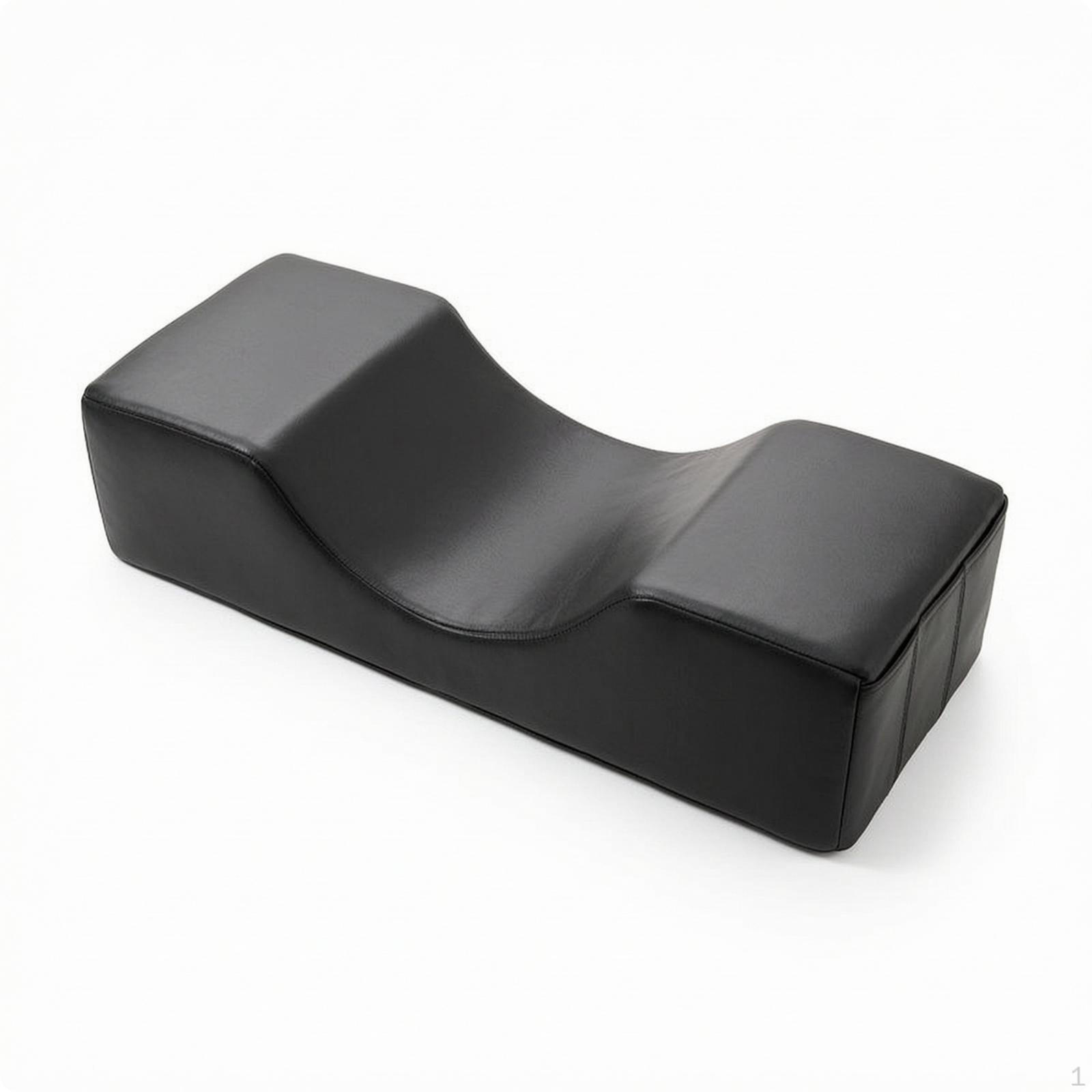 Wimpern-Kissen Ergonomisch Wimpern C-förmig für Kosmetikerin, Kosmetikstudio Grau Flanell Black Leather Pillow gray