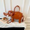 Creative Elephant Shape Mini Shoulder Bag Women PU Leather Crossbody With Zip Internal Pockets