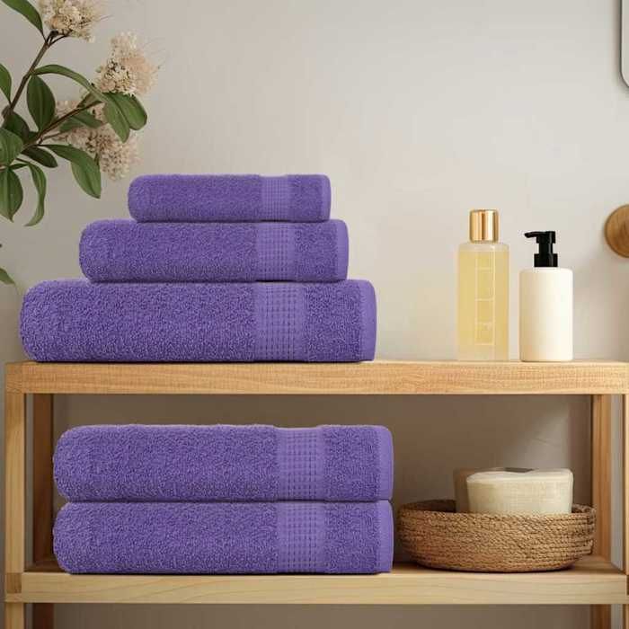 VidaXL Serviettes de sauna 10 pcs violet 80x200 cm 360 g/m² 100% coton, serviette, serviette de bain, serviette en coton 136889