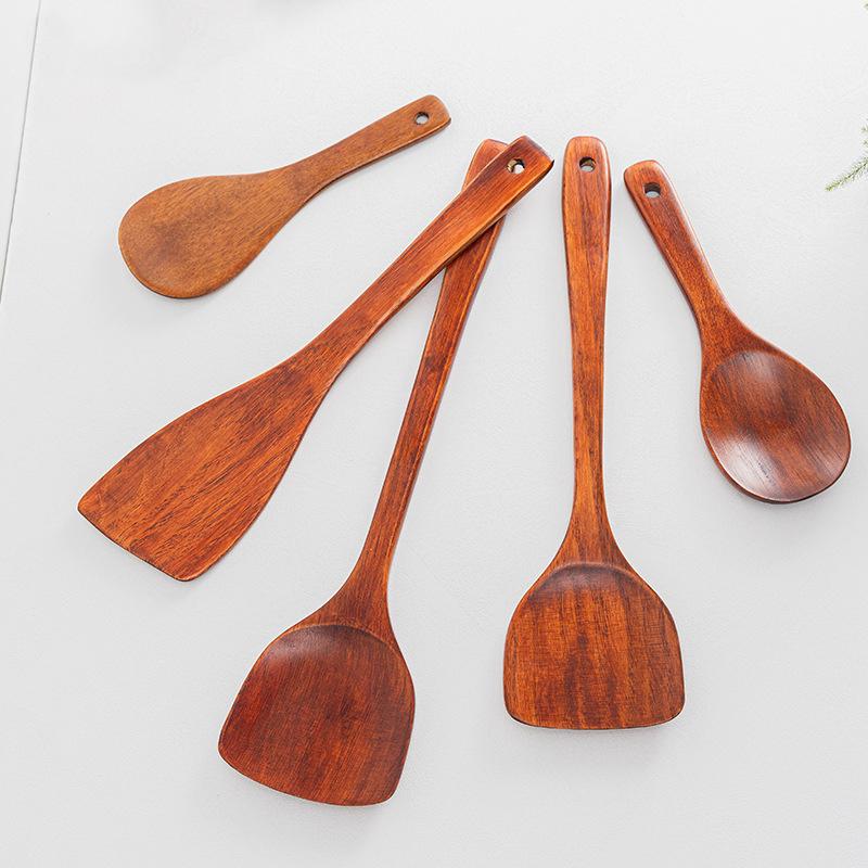 Wooden Shovel Spoon Non Stick Wood Long Rice Spatula Kitchen Cooking Utensil Hand Stir Fry Tools Sets Cooker Pots Mini
