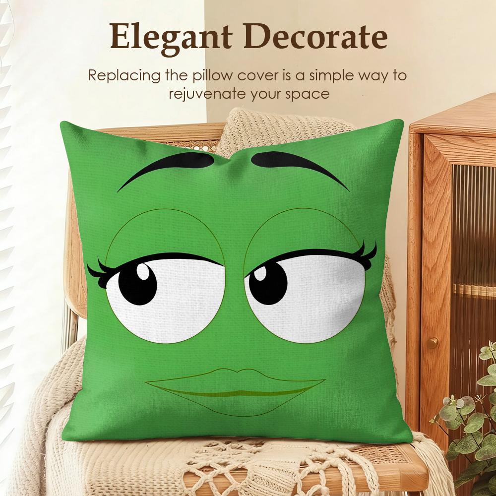 Cartoon MMMs Eye Cushion Cover Natural Linen Organic Fabric DoubleSided Printing Sofa Home Decor Gift Pillow Case
