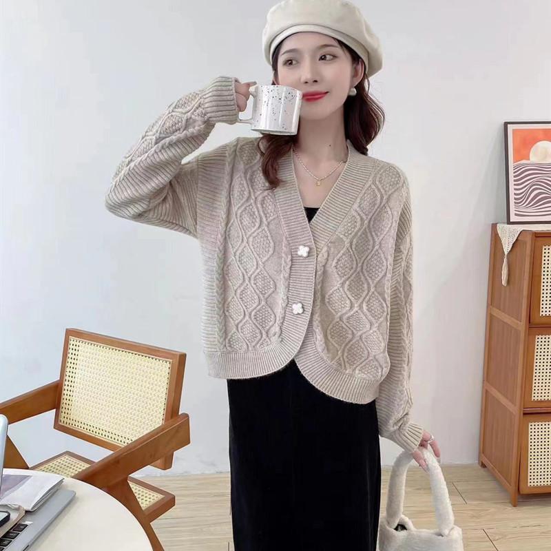 YYFS Dámská móda Ležérní Kosočtvercový potisk Podzim Zima Dlouhý rukáv Výstřih do V Svetry a Svetry s dlouhým rukávem