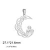 Dawapara Celtics Triskele Triskelion Pendant Crescent Moon Triple Spiral Trinity Knot Stainless Steel Charm for Jewelry Making