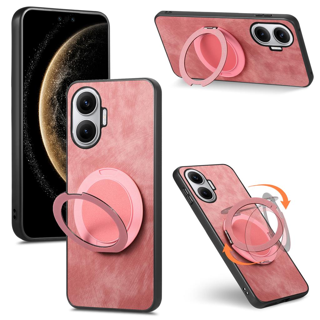 For Xiaomi Redmi Turbo 4 Pro 5G Phone Case with Rotating Kickstand Stress Relief Retro Leather Back Cover