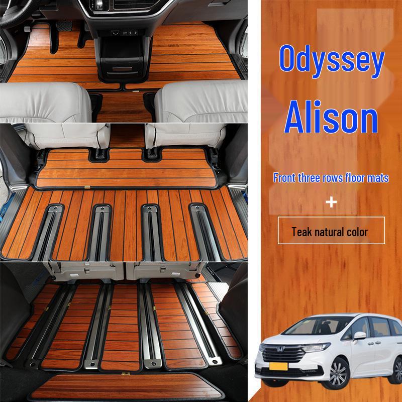 Solid Wood Floor Mats for 2022 Honda Odyssey Elysion 7-Seater, Fully Enclosed