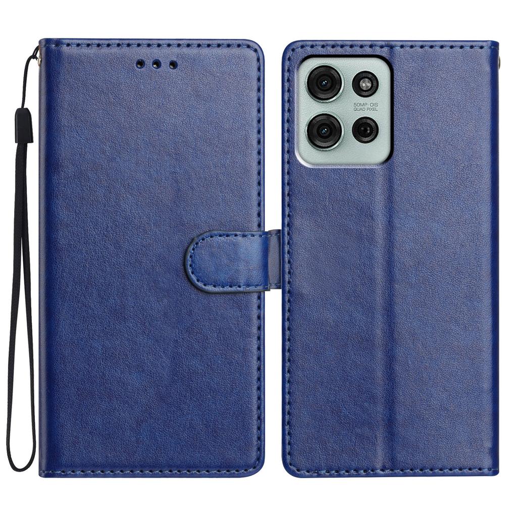 For Motorola Moto G75 5G Leather Case Wallet Stand Phone Cover with Handy Strap