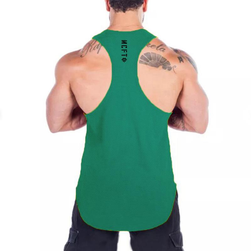 Muscleguys Fitnessstudio Tanktops Herren Bodybuilding Ärmelloses Shirt Sommer Netz Schnelltrocknend Atmungsaktiv Y-Rücken Muskel Westen Fitness Sport T-Shirts