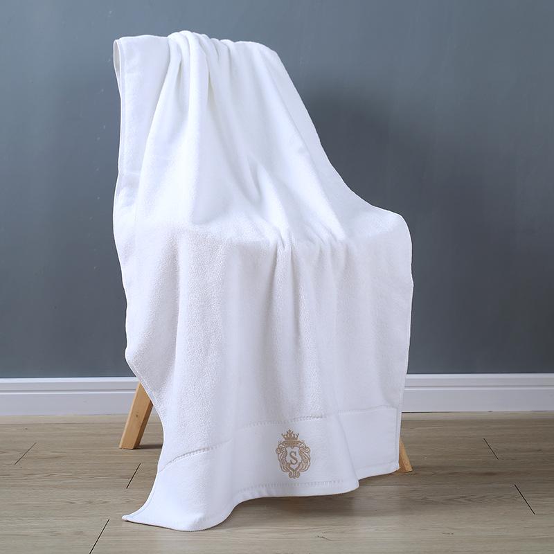 Five-Star Hotel Embroidered Pure Cotton Bath Towel - Thick, 32-Strand, Luxurious Daily Essential