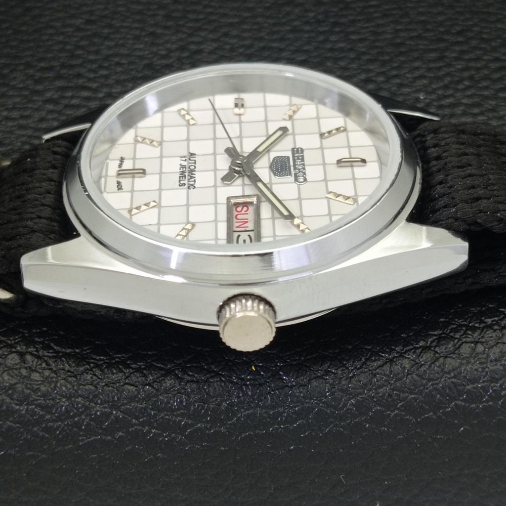 AUTOMATIC SEIKO 5 JAPAN MENS 6309A REFURBISHED WHITE COLOR DIAL WATCH A440305-4 Sk-a440305