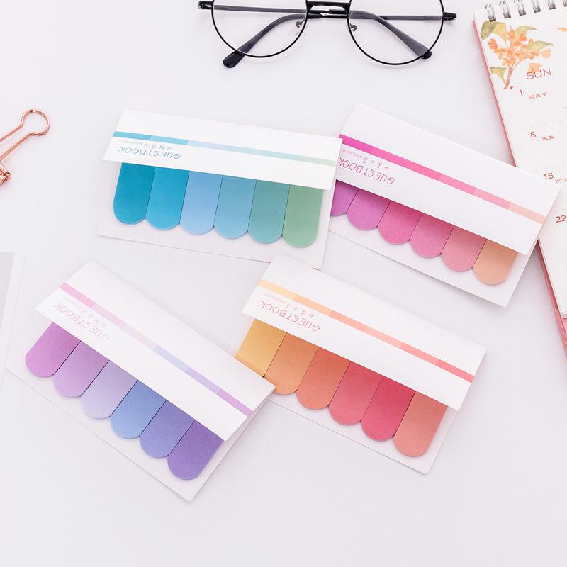 Gift Office School Supplies Morandi Six Gradient Messages N Times Note Paper Simple Portable Student Kawai Stationery Lovely