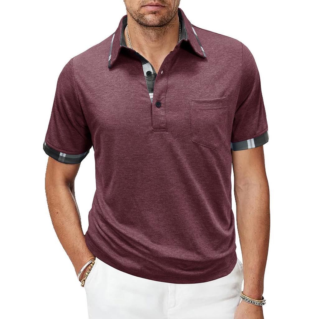 Herren Farbknopf Kurzarm Oberteil Herren Freizeit Mode Hemd
