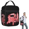 Sac à lunch isotherme Death Band Rock Band Musique Metal pour Femmes Enfants Boîtes alimentaires portables Boîte à lunch thermique Sac fourre-tout