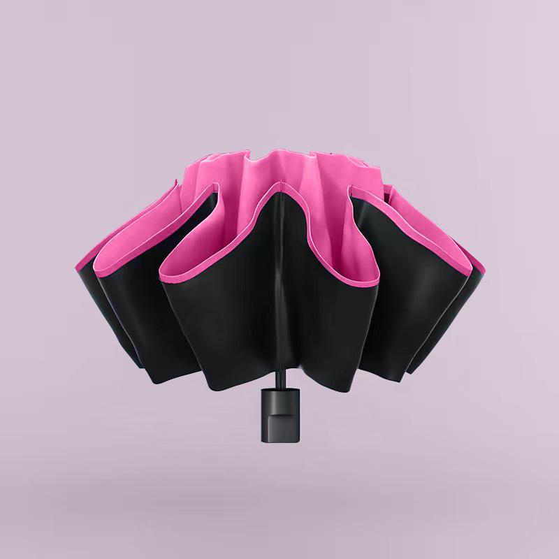 Dual-Use Extra Large Folding Umbrella - 12 Ribs for Sun and Rain Protection