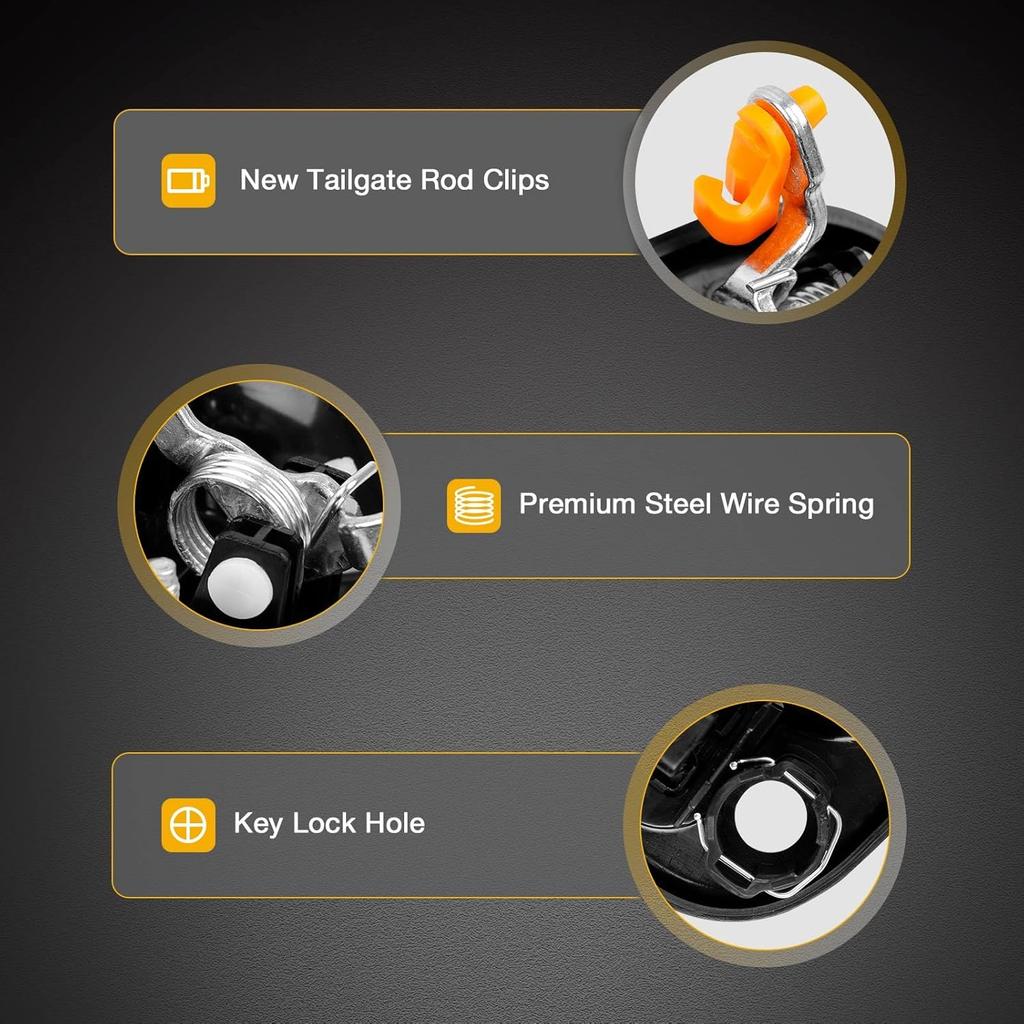 Gledewen Exterior Door Handle Front Left & Right Pair with Key Hole | for 1999-2007 Chevy Silverado Suburban Tahoe Avalanche GMC Sierra Yukon