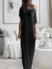2026 Trendy European & American Women's Solid Short-Sleeve Long Summer Dress
