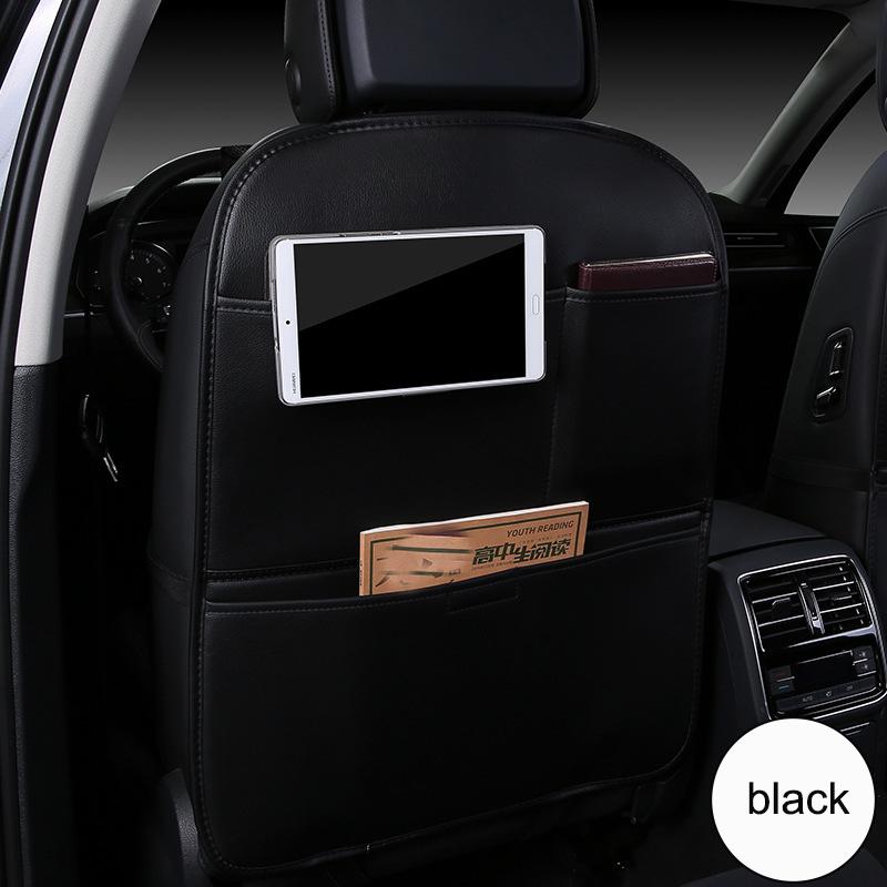 PU Leather Car Seat Back Storage Bag Protector For Children Kick Mud Dirt Pad Auto Anti Kick Mat Pad Interior  Accessorie