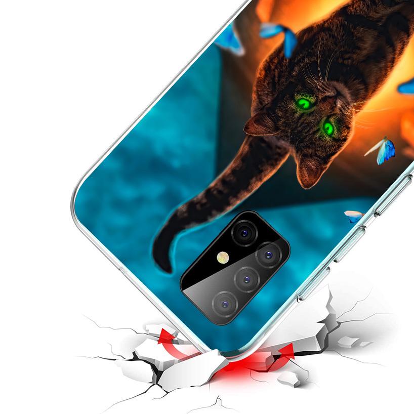 Cool Animal Big Cat Tiger Cover Phone Case For Samsung Galaxy A12 A22 A32 A52 A72 A02S Phone Case Note 20 Ultra 10 S10 Plus A51