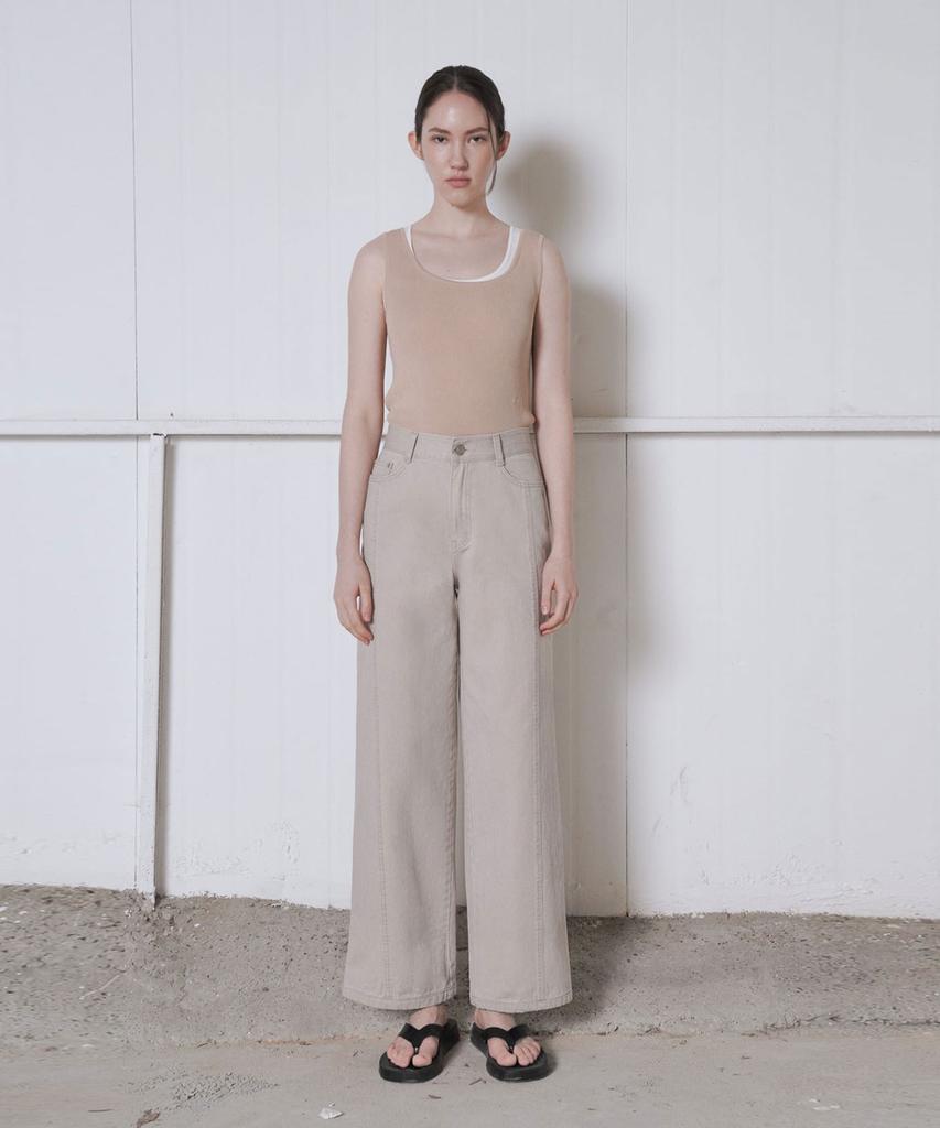 Ssikeoseun Washed Wide Denim Pants_Beige