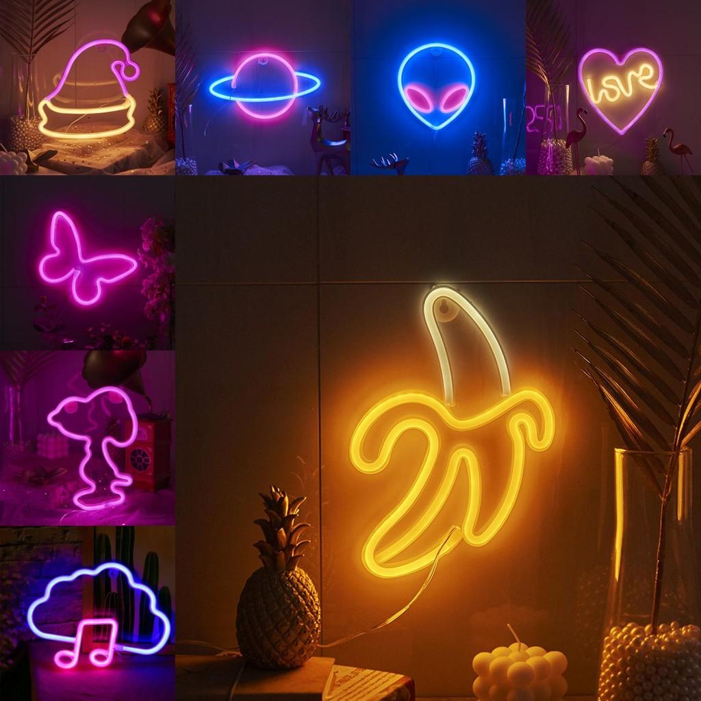 Whimsical Led Butterfly Alien Planet Night Light Charming Neon Decorative Lamp