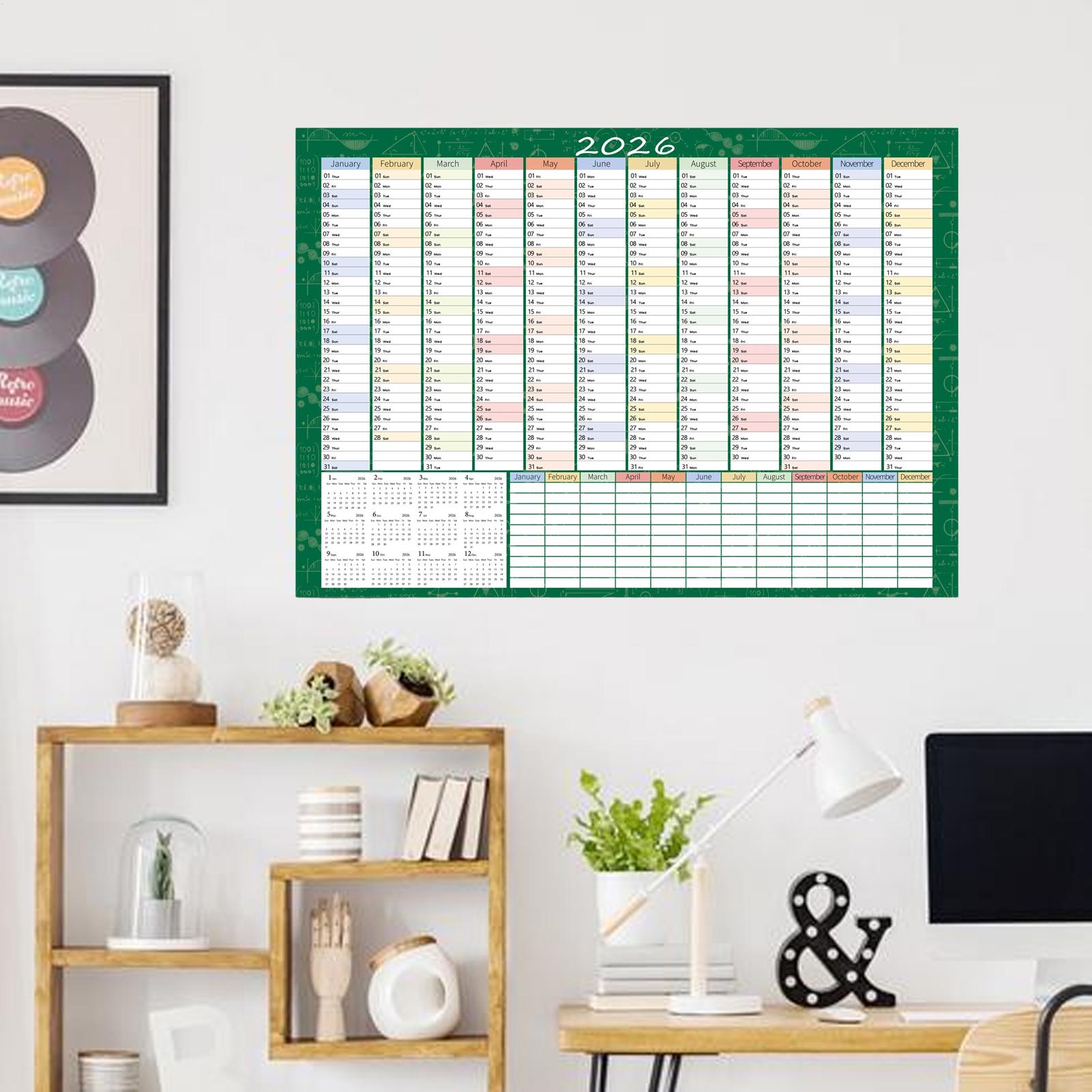 

2026 New Yearly Daily Calendar Wall Schedule Planner Sheet Paper 365 Day Plan Annual Hanging Planning Weekly Agenda Pad Month 12 CN