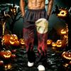 Herren Locker geschnittene Jogginghose mit Taschen Halloween-Print Schweißhose für Freizeit und Training
